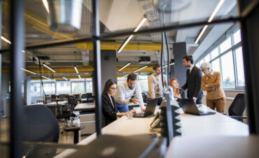 Group of business people working in the modern office